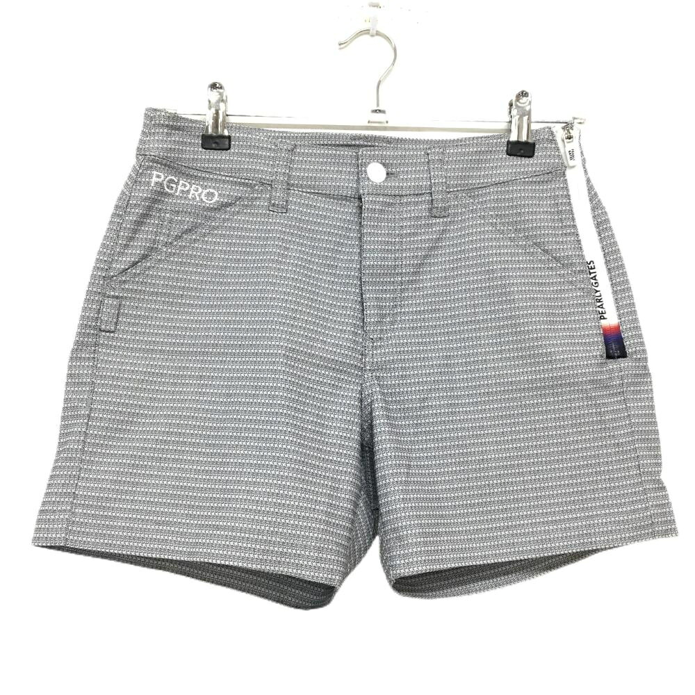 【超美品】パーリーゲイツ ショートパンツ 白×ネイビー 総柄 PGPRO レディース 0(S) ゴルフウェア 2024年モデル PEARLY GATES