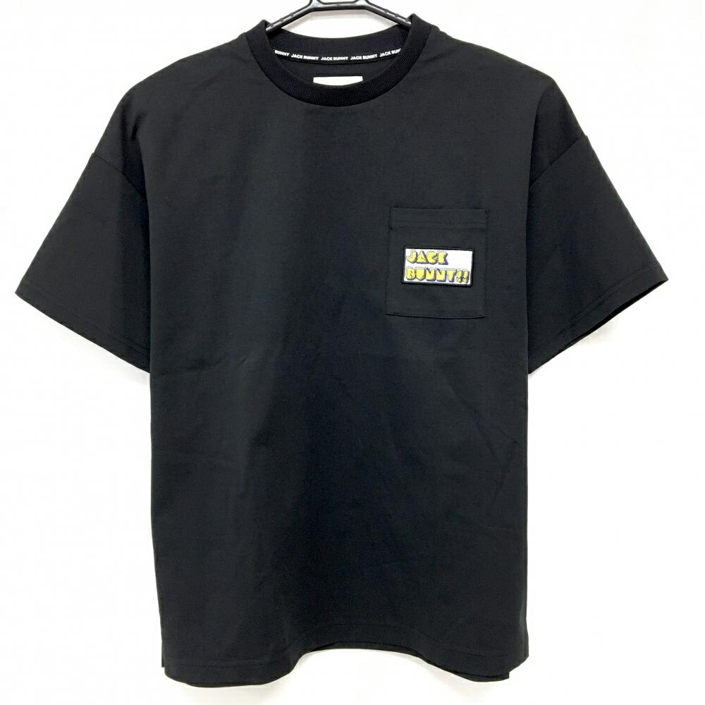 【超美品】ジャックバニー×PAC-MAN Tシャツ 黒 胸ポケット レディース 2(L) ゴルフウェア Jack Bunny 4,301円