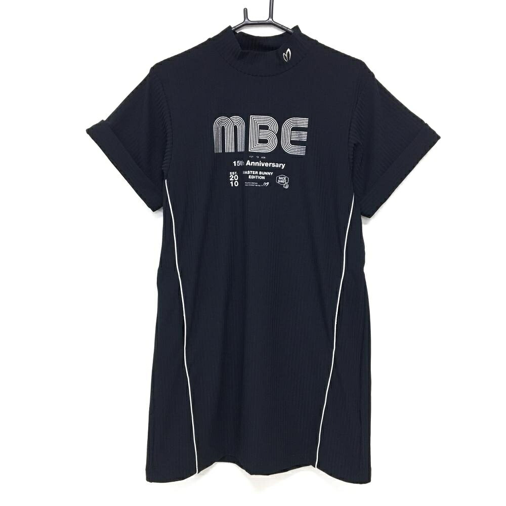 【超美品】マスターバニー 半袖ハイネックワンピース 黒×シルバー レディース 1(M) ゴルフウェア 2025年モデル MASTER BUNNY EDITION