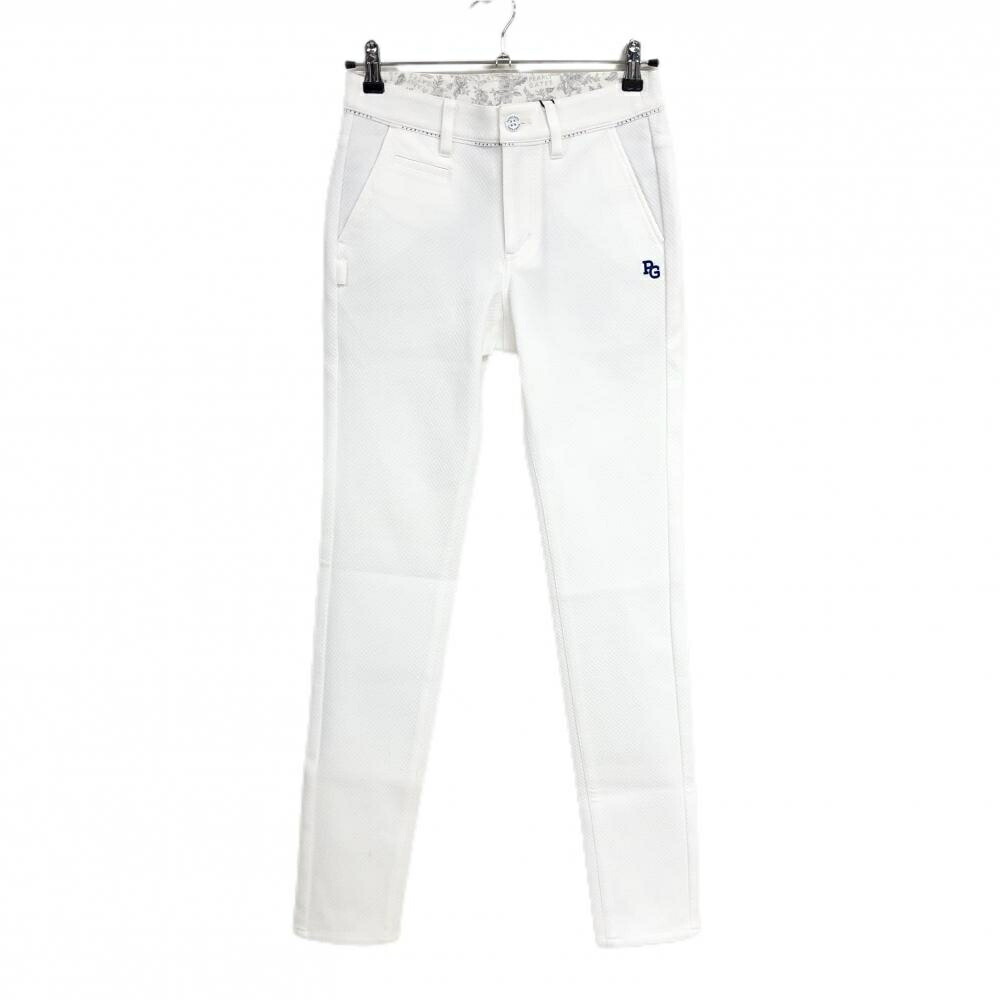 【新品】パーリーゲイツ パンツ 白 織生地 ベルト下ロゴ ストレッチ レディース 0(S) ゴルフウェア PEARLY GATES|レオナード 店