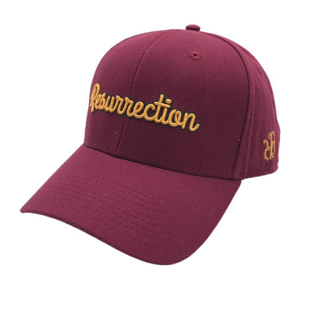 【超美品】レザレクション キャップ ボルドー ロゴ刺しゅう ONE SIZE ゴルフウェア Resurrection