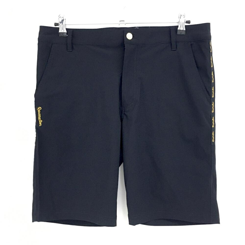 【超美品】レザレクション ハーフパンツ 黒 サイドロゴ メンズ L ゴルフウェア Resurrection