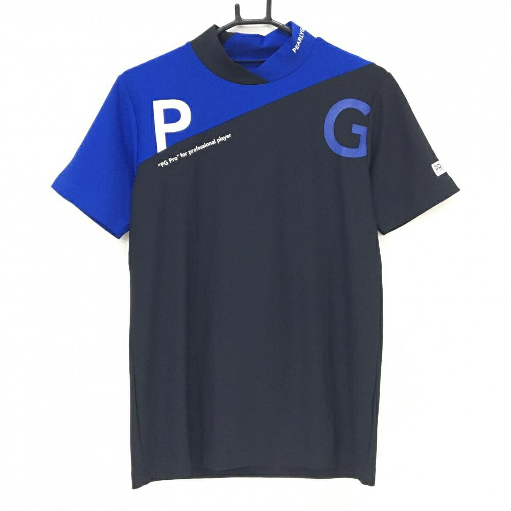 【新品】パーリーゲイツ 半袖ハイネックシャツ ダークネイビー×ブルー メンズ 4(M) ゴルフウェア 2024年モデル PEARLY GATES|レオナード 店