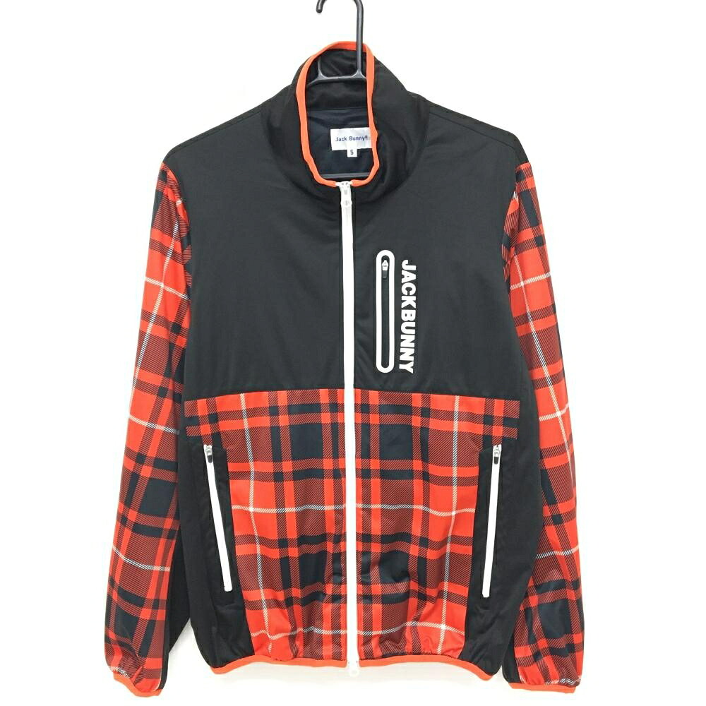 【超美品】ジャックバニー ジャケット 黒&times;レッド 一部チェック 裏地メッシュ メンズ 5(L) ゴルフウェア Jack Bunny｜レオナード　店
