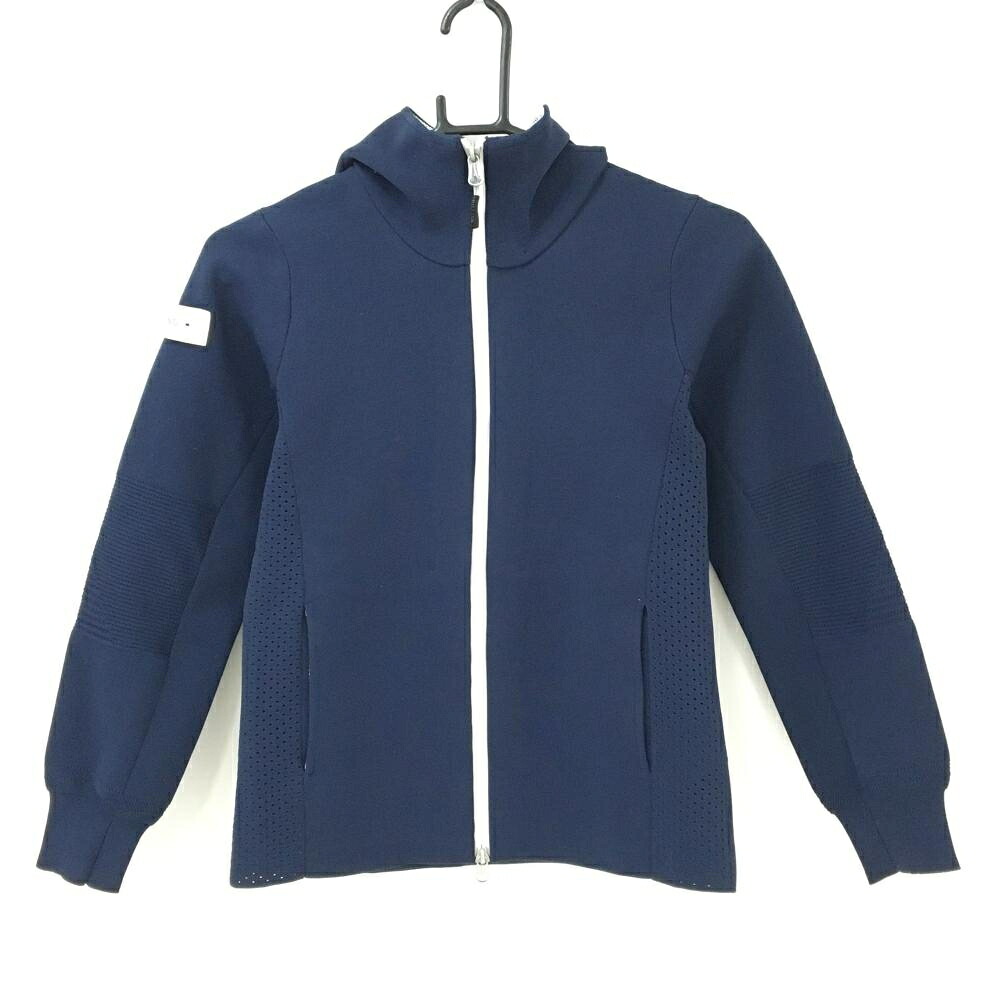 【超美品】ブリーフィング ニットジップパーカー ネイビー 一部透かし編み レディース S ゴルフウェア BRIEFING｜レオナード　店 12,698円
