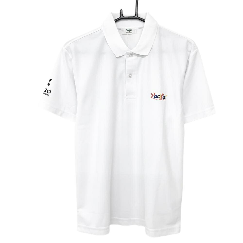 【新品】パシフィックゴルフクラブ 半袖ポロシャツ 白 ZOZOチャンピオンシップ メンズ S ゴルフウェア acific GOLF CLUB｜レオナード　店