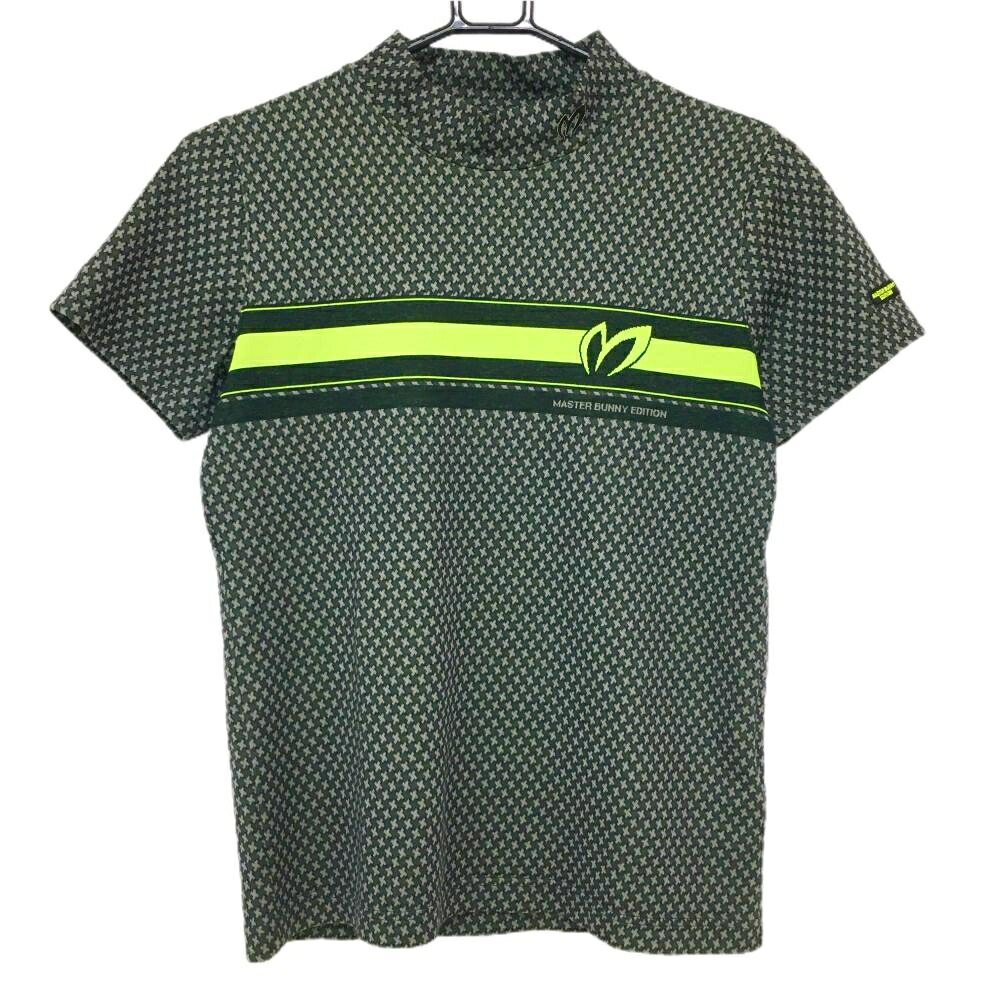 【超美品】マスターバニー 半袖ハイネックシャツ グレー&times;グリーン 総柄 レディース 1(M) ゴルフウェア 2024年モデル MASTER BUNNY EDITION｜レオナード　店