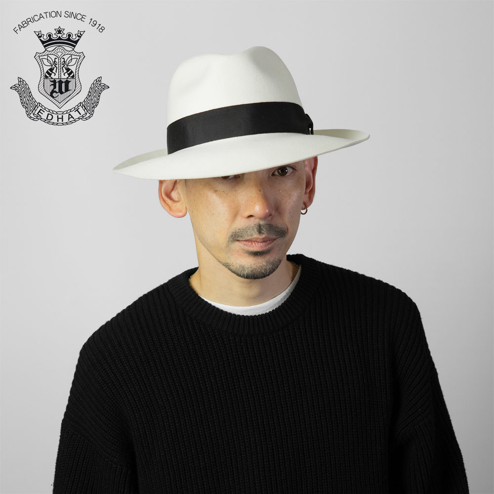 楽天市場】【日本製 EDHAT ホワイト 白 つば広 中折れハット】ウール