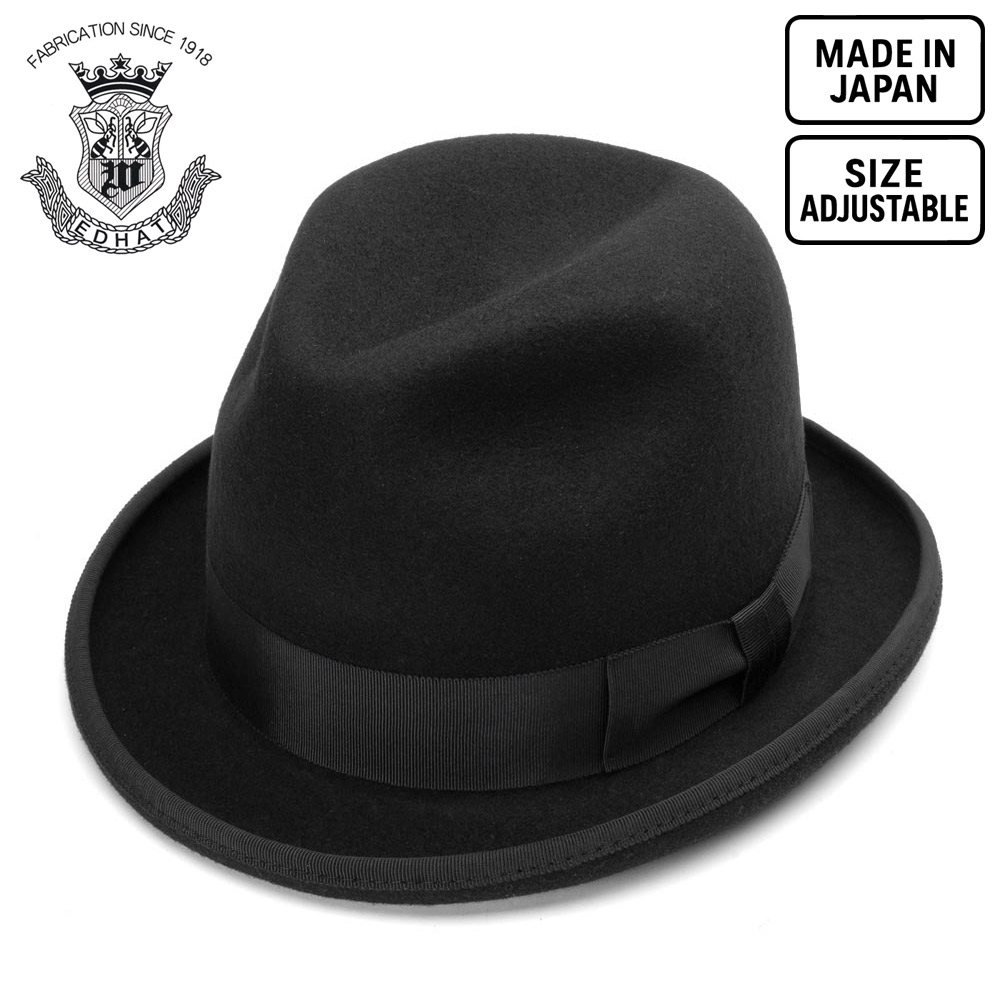 ミハラヤスヒロ 刺繍 ウール 中折れ ハット ブラック 帽子 ミハラヤスヒロ 刺繍 ウール 中折れ ハット ブラック 帽子 【公式通販】