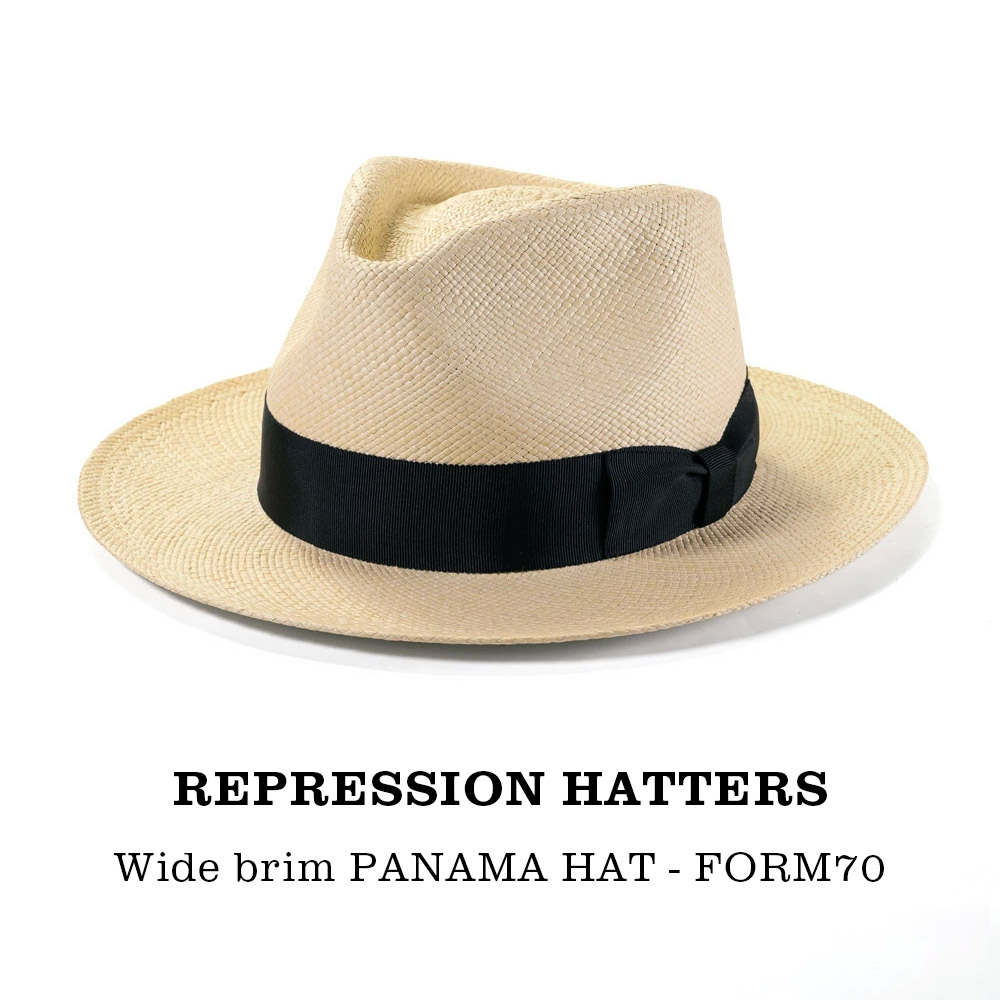 パナマかぶり笠 日本製 唾液広 かんかん帽 中折れかぶり笠 メンズ 春夏 REPRESSION HATTERS 唾液広かぶり笠 大きさ合わせる M L LL 気が大きい大きさ たわい無い大きさ トキヤ草 分かりやすい 定番かぶり笠 自然的 ［FORM 70］