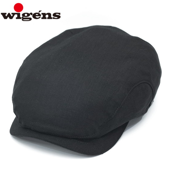 ハンチング メンズ帽子 メンズ 夏 リネン 麻 帽子 Wigens ウィゲーンス ハット Ivy Classic Cap ブラック 58cm 60cm 62cm 帽子 大きいサイズ 小さいサイズ 帽子販売店ｒｅｐｒｅｓｓｉｏｎ