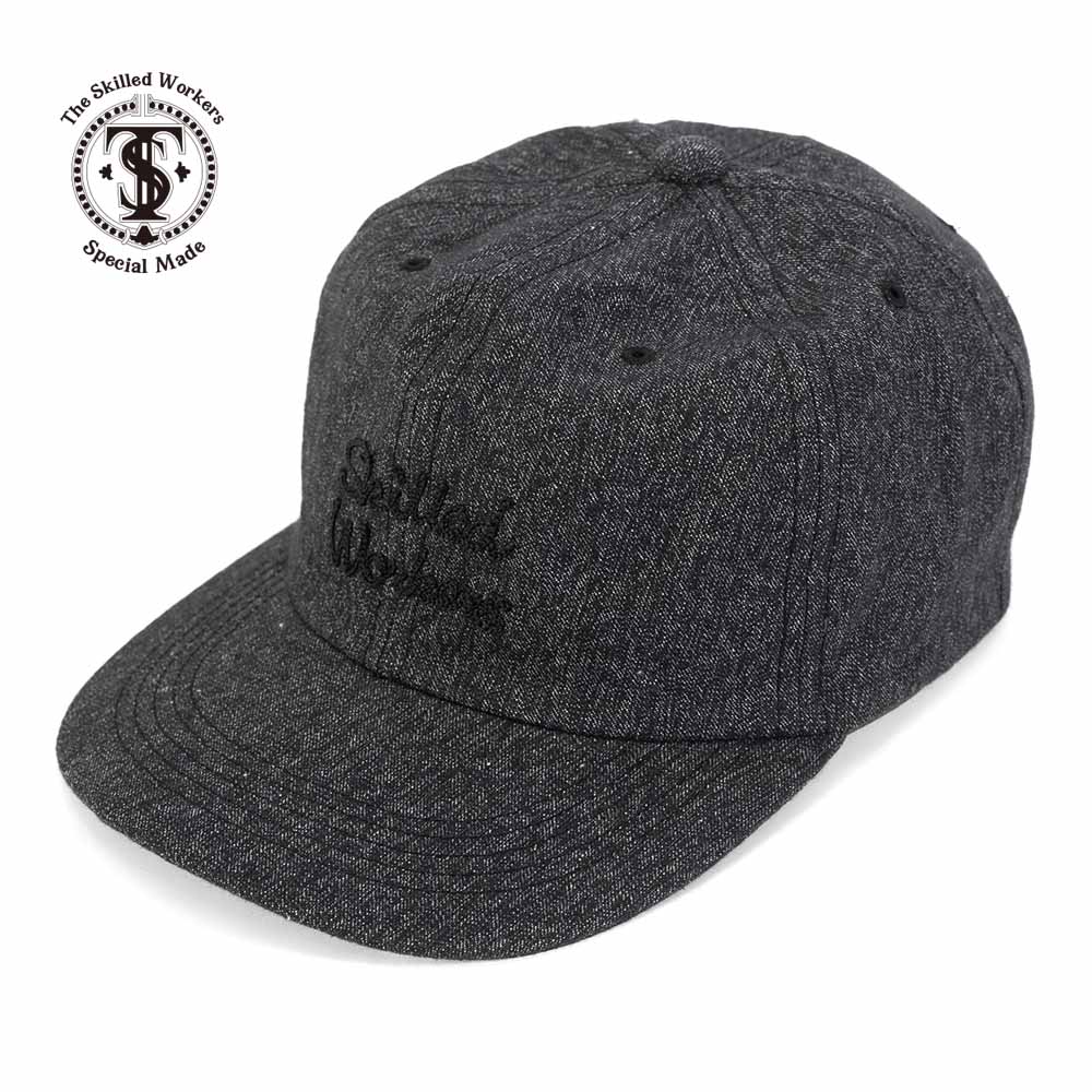 キャップ メンズ 春夏 帽子 ブランド THE SKILLED WORKERS スキルドワーカーズ コットン 綿 ブラックシャンブレー フラットバイザー スナップバック ベースボールキャップ 大きいサイズ 小さいサイズ サイズ調節 ヴィンテージ アメカジ ワーク 秋冬 送料無料  [tsw_ecv1]