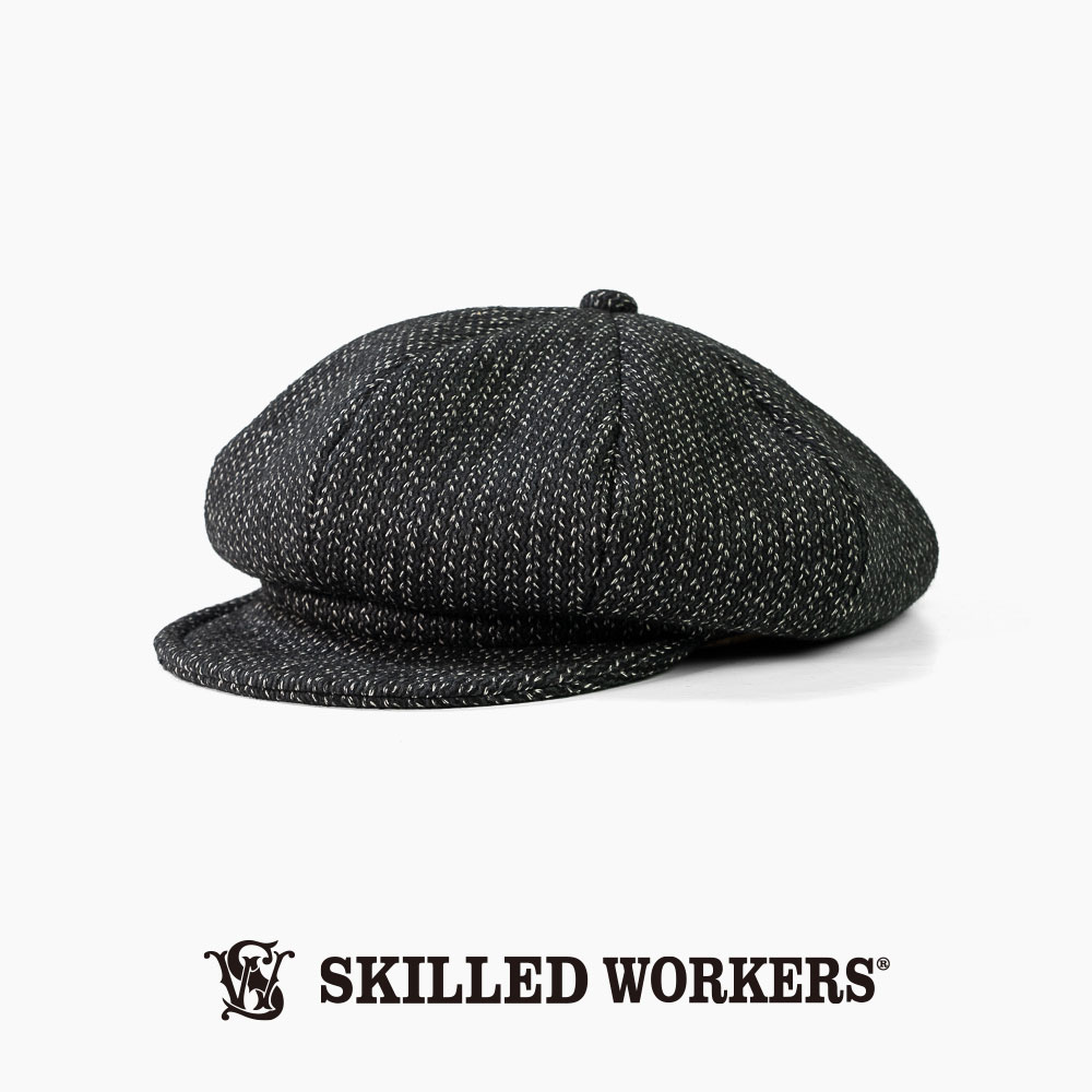 【キャスケット ビーチクロス SKILLED WORKERS】コットン ウール ゴマ塩 ニュースボーイキャップ ワイヤーブリム 短いつば 春 秋冬 帽子 大きいサイズ 小さいサイズ サイズ調節 スキルドワーカーズ CASQUETTE アメカジ ヴィンテージ ワーク スタイル 送料無料