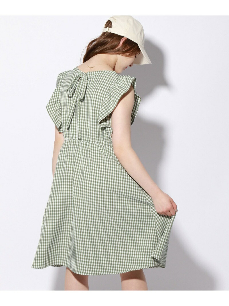 K Bリボンギンガムフリルop Fashion Rakuten Armario Repipi キッズワンピース グリーン ブラウン レピピアルマリオ ワンピース 激安特価品 Repipi