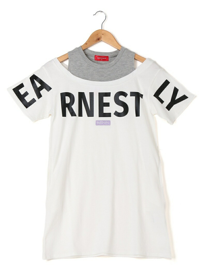 楽天市場 Rakuten Fashion Sale 50 Off カサネギフウbigロゴop Repipi Armario レピピアルマリオ ワンピース 半袖ワンピース ホワイト ブラック グリーン Rba E Repipi Armario