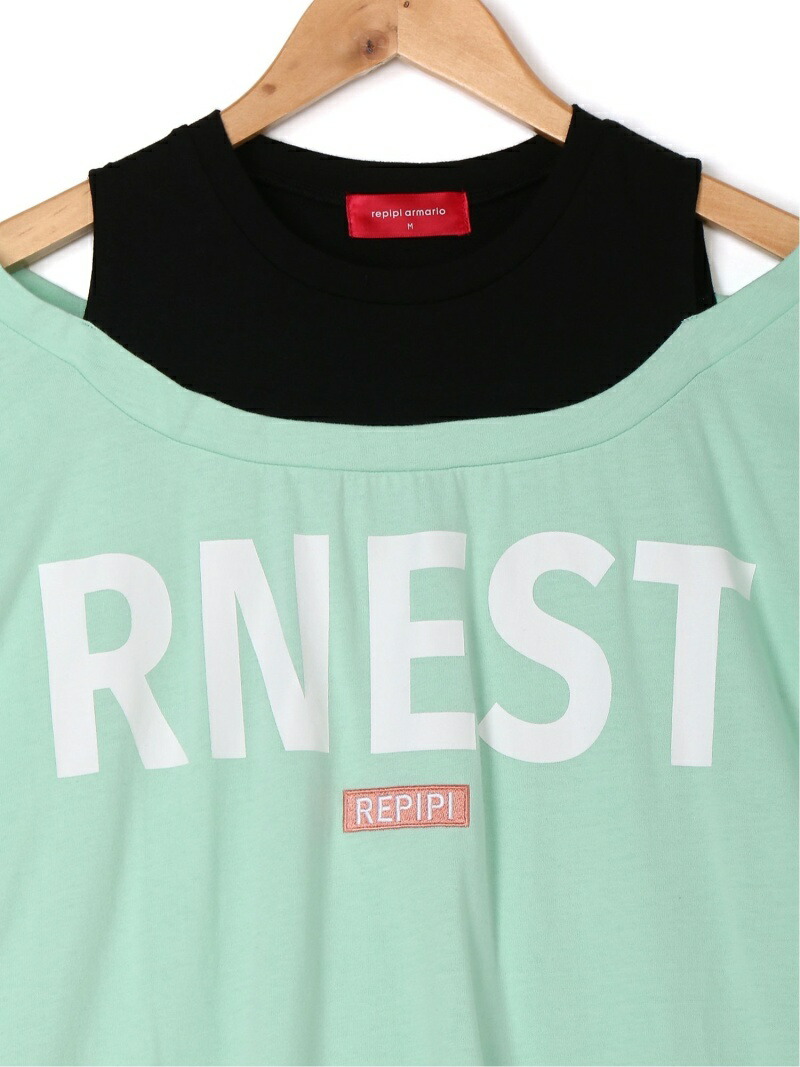 楽天市場 Rakuten Fashion Sale 50 Off カサネギフウbigロゴop Repipi Armario レピピアルマリオ ワンピース 半袖ワンピース ホワイト ブラック グリーン Rba E Repipi Armario