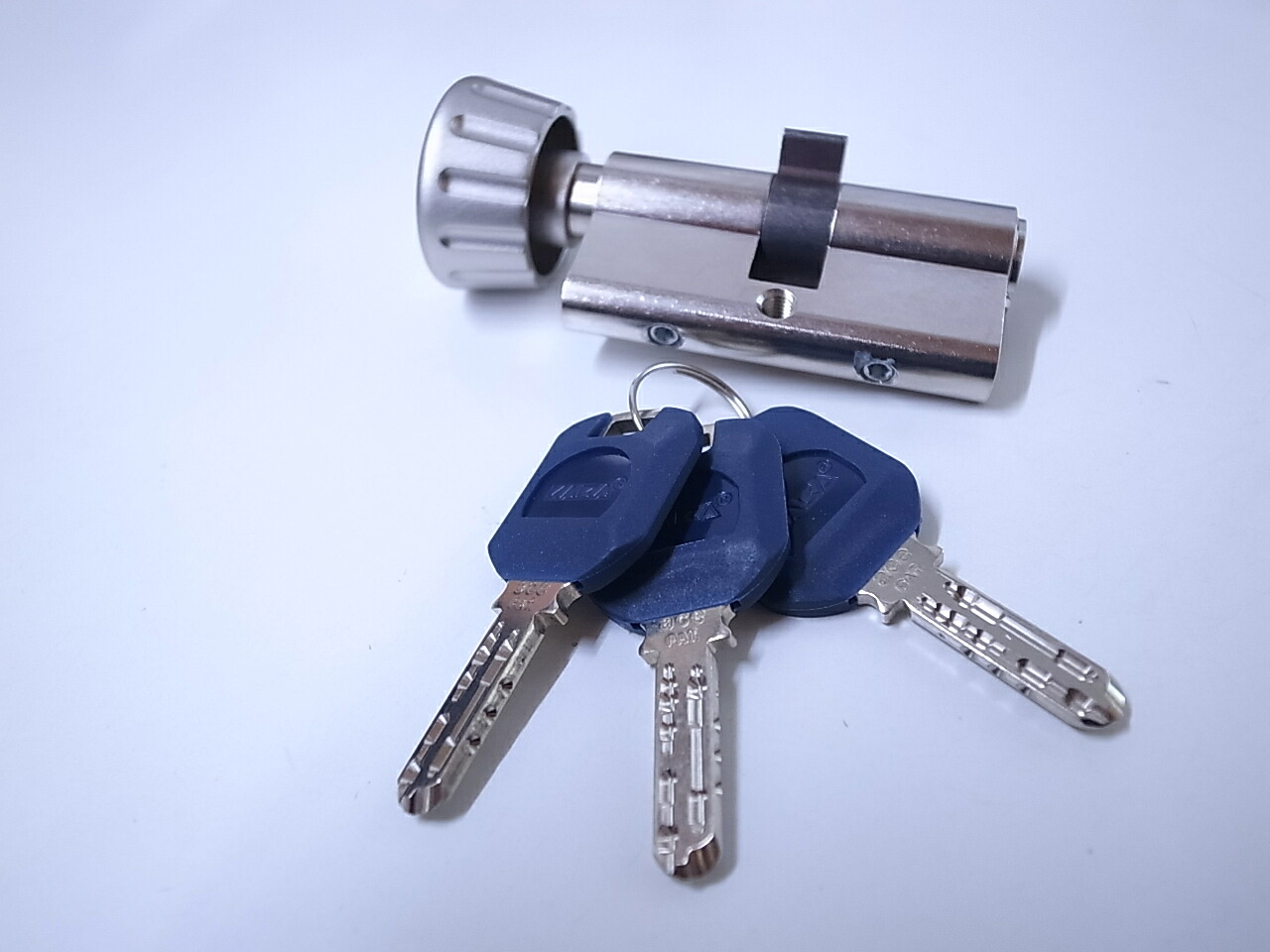 カバエースユーロプロファイルシリンダーNI色3291(鍵3本付) 玄関 ドア 扉 修理 補修 交換 部品 パーツ｜リプレ カギとドア廻り金物専門店