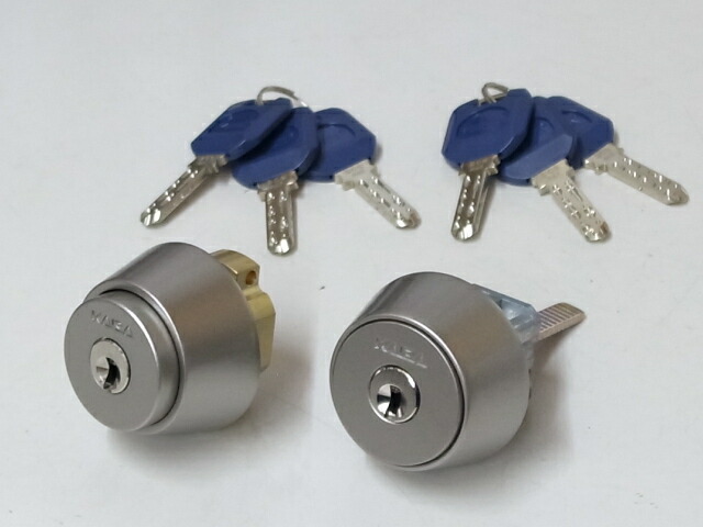 カバエース ミワ2個同一 NDZ NDR CPNDR、LADA取替用シリンダー 3246 3237 シルバー色(鍵6本付) 玄関 ドア 扉 修理 補修 交換 部品 パーツ
