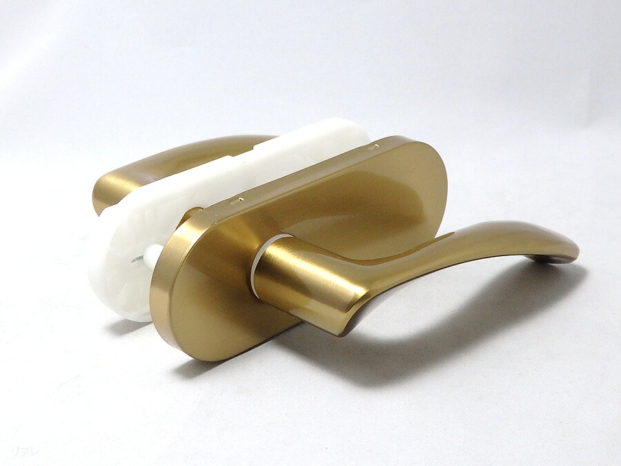 小判座取替レバーハンドルサテンゴールド色 カギなし 空錠NP-38D1-O-SG専用ラッチ付