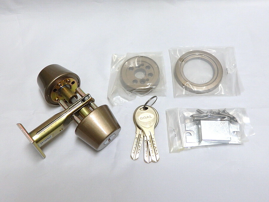 楽天市場】V-18 AD-6本締錠 両面シリンダー ステン色(#11)GOAL ゴール