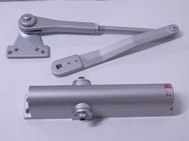 MIWA(ミワロック社)製ドアクローザー　ドアチェック KM313PSシルバー色 パラレルタイプ　ストップ付 ☆☆MIWA 美和 ミワ☆KM313P☆MIWA 美和 ミワ☆☆ 玄関 ドア 扉 修理 交換 部品 パーツ