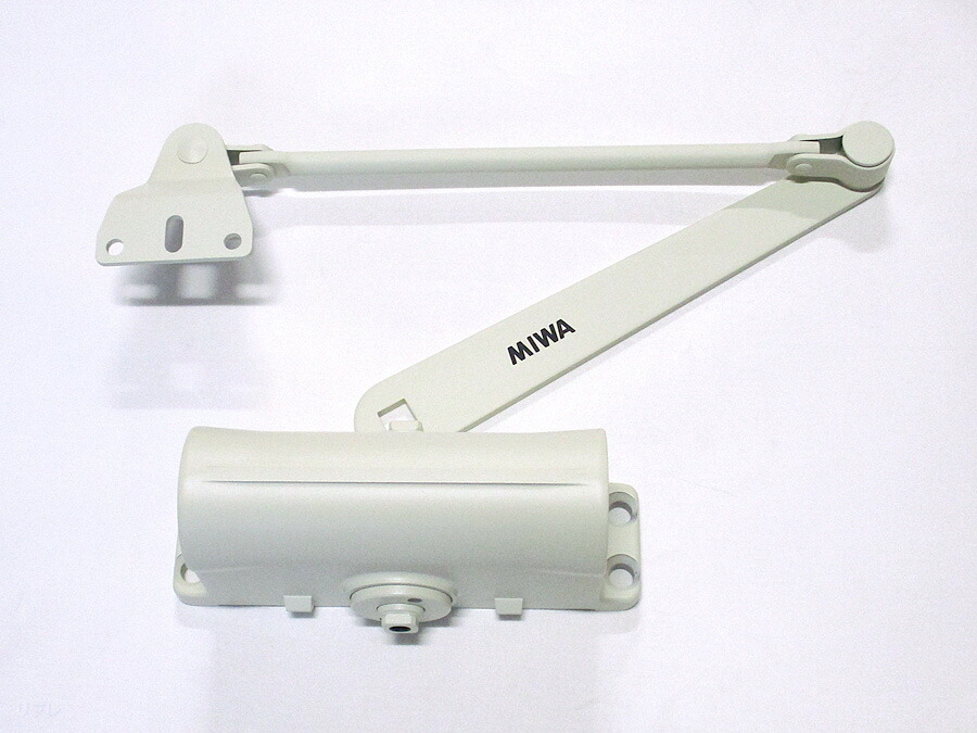 ミワロック　室内用ドアクローザー ドアチェック M401PS型パラレルタイプ プラスチックカバーなし(M401NPS) ミルキーホワイト色　ストップ付 ☆☆MIWA 美和 ミワ☆M401PS-MW☆MIWA 美和 ミワ☆☆ 玄関 ドア 扉 修理 交換 部品 パーツ