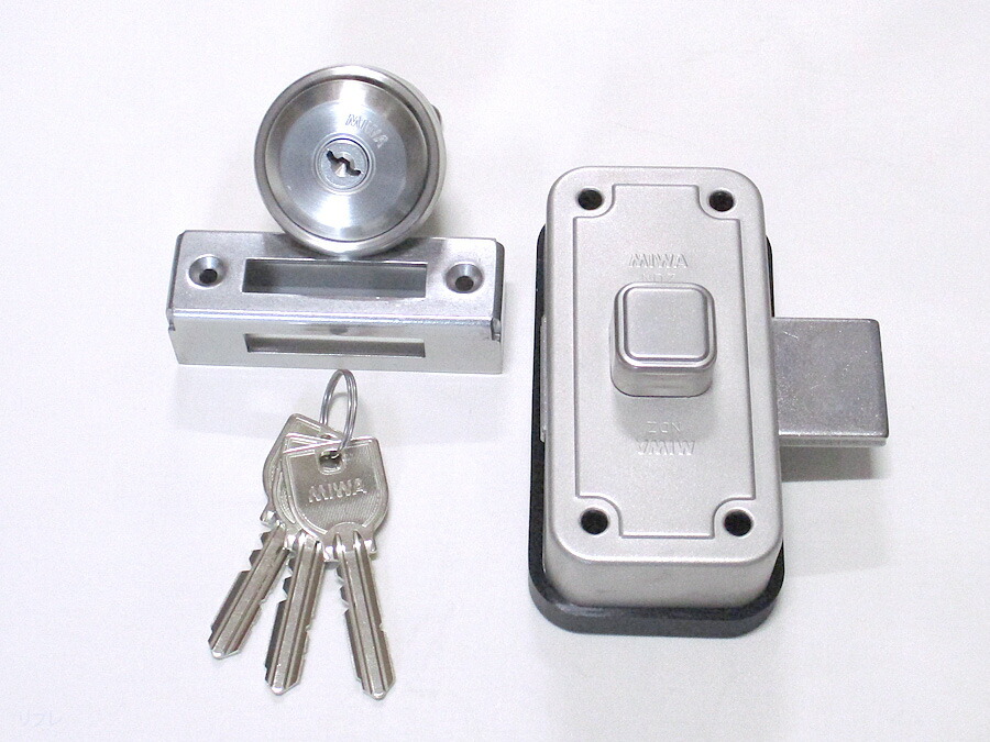 at出品 楽天市場】ミワロックUR-NDZ-1AT面付補助錠ステン色 受座付 扉厚33～42