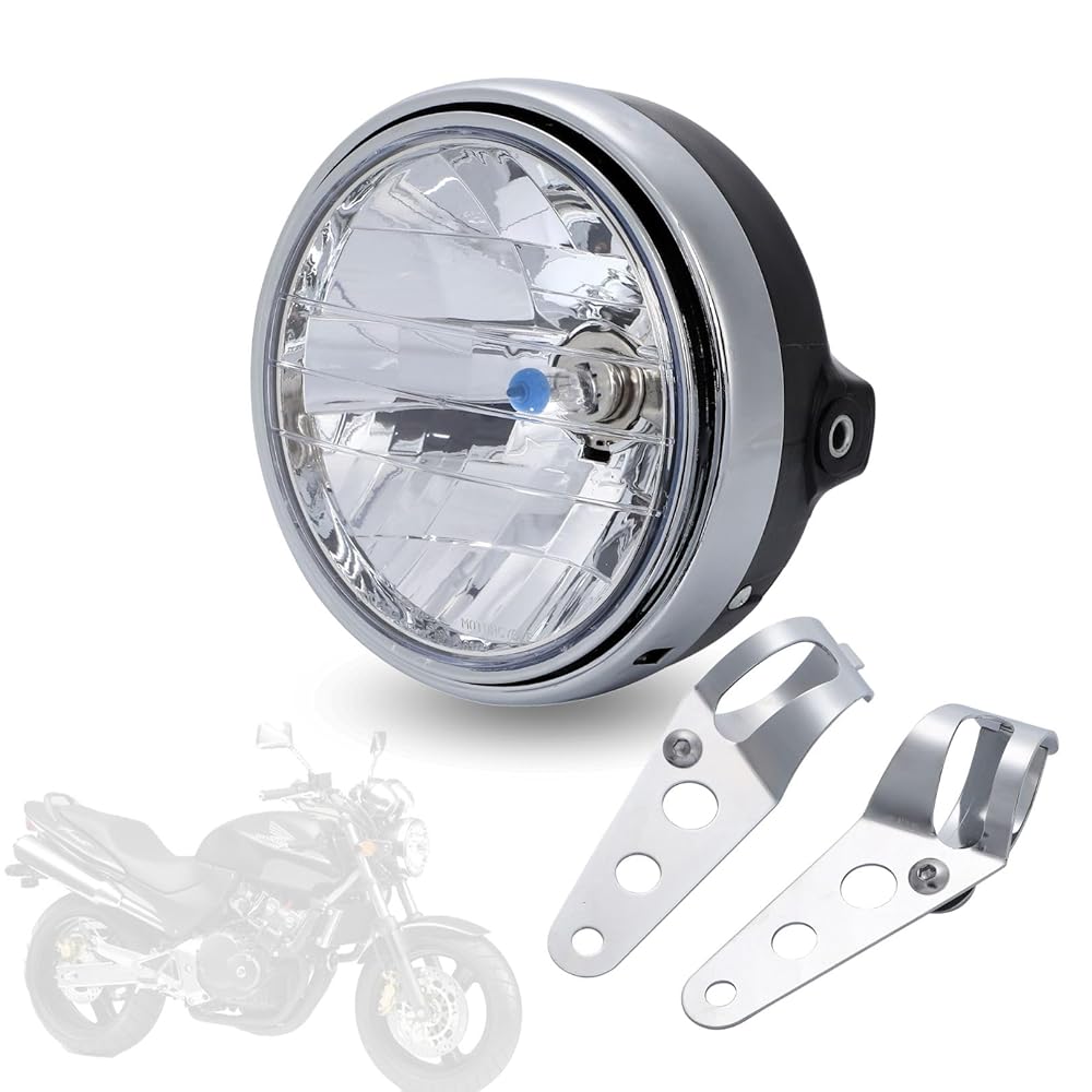 楽天市場】バイク用 ヘッドライト 銀色 ステー付き ダイヤモンド