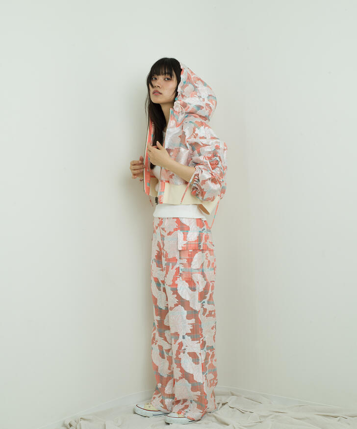 opal sheer check pants オパールシアーチェックパンツ moyan ecri モヤンエクリ ユニ一発やる レディース カクテルドレスルー ロング 花柄 春夏 差し上げ物 MED1-14U004