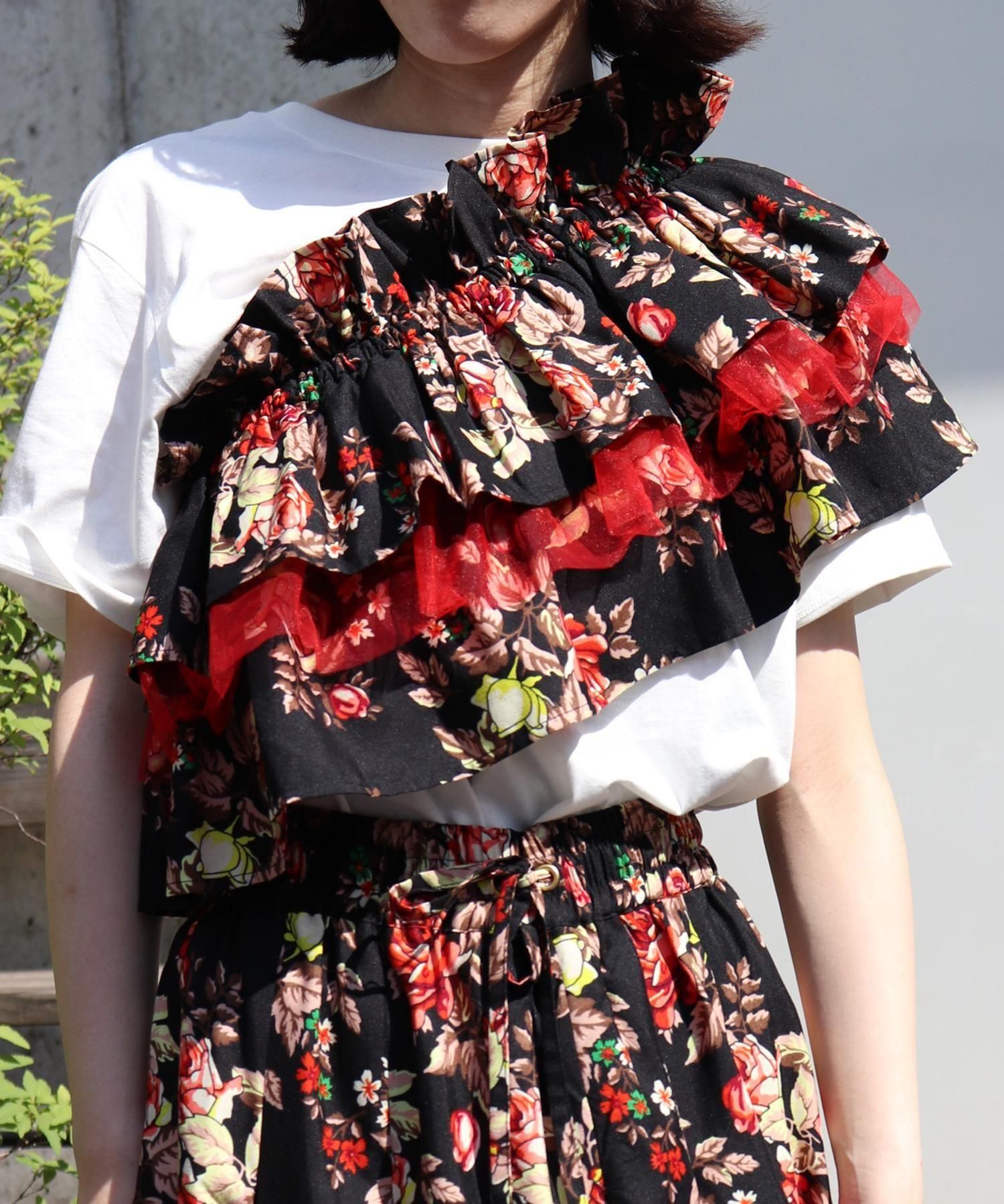 Vorume frill multiway cami Bustier キャミビスチェ ビスチェ キャミソール キャミ フリルビスチェ フリルキャミ アフリカ布 アフリカンファブリック