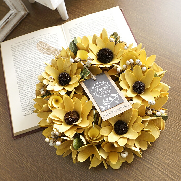 リース 天然素材 選べる3種類 造花 ナチュラル 黄色 玄関 オレンジ イエロー 白 Mサイズ 夏 ウェディング ホワイト インテリア フラワーアレンジメント