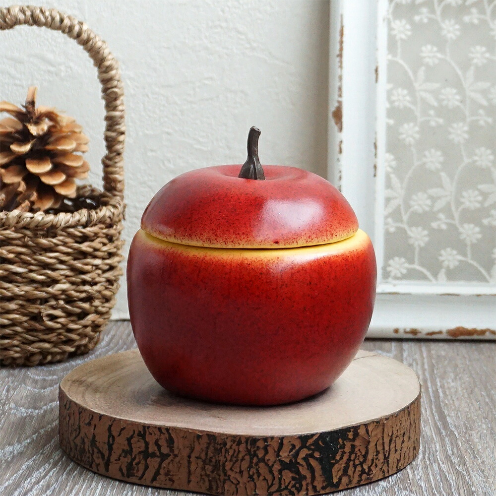 楽天市場】【波佐見焼】りんご(小)赤 フタもの｜赤りんご キャニスター