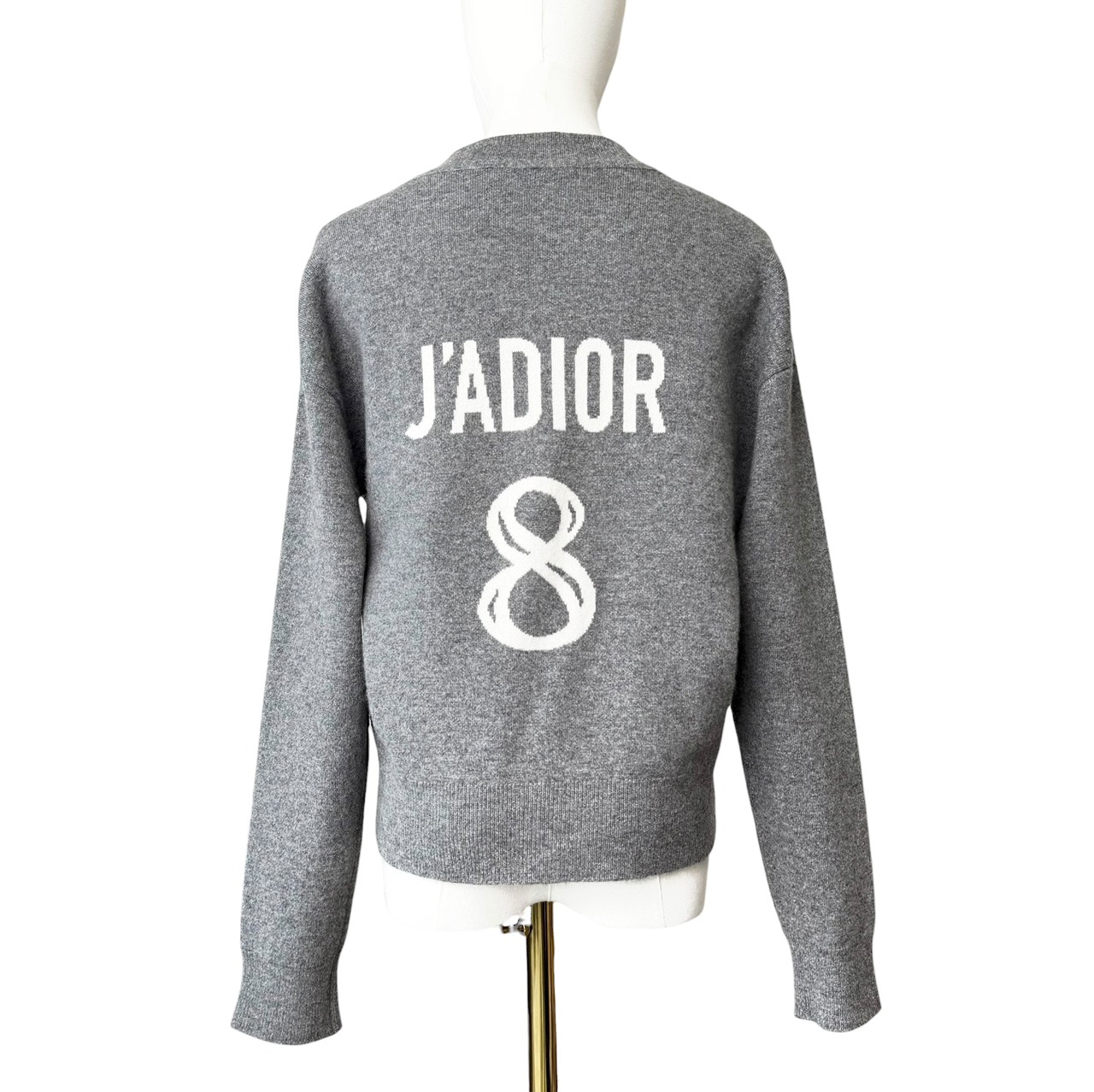 ディオール 【中古】Christian Dior J\u0027ADIOR ボクシーセーター 編み物 うしろ側ロゴタイプ カシミール混 長袖 薄墨色 大きさF34 I38 (実寸M大きさ好いかげんに)