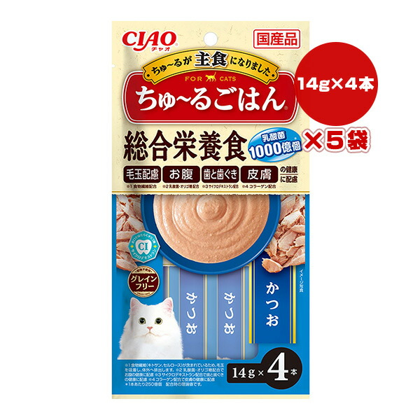 楽天市場】チャオ 焼かつおディナー ちゅーる 総合栄養食 4種の