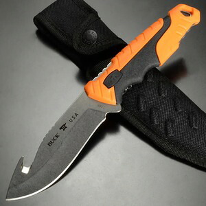 BUCK スキナーナイフ 657 Large Pursuit Pro ガットフック S35VN鋼 0657ORG-B バックナイフ Sheath Knife ラージパシュート 通販 販売 スキニングフック ガッティングフック ガットフックブレード 筋切りフック スキニングナイフ スキンニングナイフ 解体ナイフ｜ミリタリーサープラス レプティル