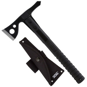 SOG 斧 ファストホーク 軽量 F06TN-CP ソグ おの オノ アックス ハンドアックス FastHawk 手斧 420ステンレス製斧頭 ナイロンシース付き アウトドア用具 多機能ハンドアックス ポリマーハンドル ナイロンベルトシース アウトドア ミリタリー サバイバル トマホーク｜ミリタリーサープラス レプティル