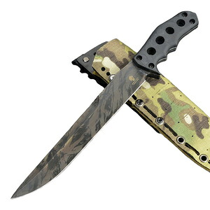makkari knives ハンティングナイフ 筑豊山刀 間狩純平作 止め刺し用 MOLLE用シース付属 [ 黒ブレード / マルチカム ] ハンターナイフ ハンティング用ナイフ 狩猟ナイフ 狩猟用ナイフ ジビエナイフ ハンターズナイフ ジビエ用ナイフ 解体ナイフ 解体用ナイフ