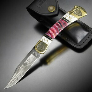 BUCK 折りたたみナイフ 110 マンモストゥース 限定品 イエローホースカスタム バッファロー印 バックナイフ Folding Hunter フォールディングハンター Mammoth Tooth マンモスの歯 バッファロー刻印 BUFFALO フォールディングナイフ 折り畳みナイフ 折り畳み式ナイフ