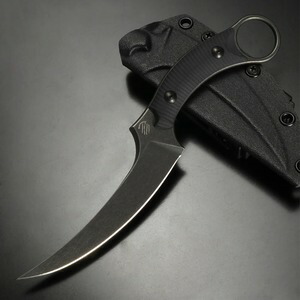 BASTINELLI KNIVES アウトドア九寸五分 Mako カイデックスシース属する フィクスドブレード BAS206 バスティネリ 切れ物 キャンプナイフ 渓流九寸五分 固着させる刃 黒 黒いこと カクテルドレス九寸五分 カクテルドレス付き添い人 マコ 屋外 難民キャンプ