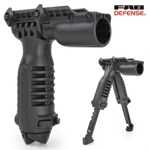 FAB Defense バイポッドグリップ T-POD ライトホルダー付 [ ブラック ] FAB-Defense ファブディフェンス ピカティニーレイル Tポッド 銃架 モノポッド ライフルグリップ 自動小銃グリップ 銃把 握把 フロントグリップ バーティカルグリップ ハンドグリップ AFG
