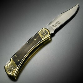 BUCK折りたたみナイフ110限定品イエローホースカスタムインディアンチーフ刻印バックナイフFoldingHunterフォールディングハンターChiefフォールディングナイフ折り畳みナイフ折り畳み式ナイフ折りたたみ式ナイフフォルダー