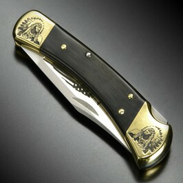 BUCK折りたたみナイフ110限定品イエローホースカスタムインディアンチーフ刻印バックナイフFoldingHunterフォールディングハンターChiefフォールディングナイフ折り畳みナイフ折り畳み式ナイフ折りたたみ式ナイフフォルダー