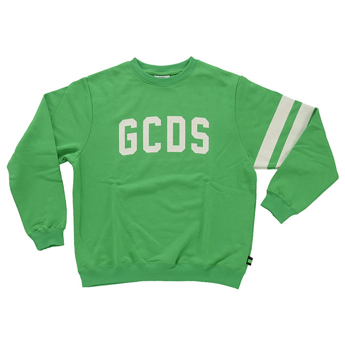 ジーシーディーエス メンズ  汗水 調教師 ロゴタイプ 緑であること GCDS LOGO SWEATSHIRT SS18M020043-05(ギガサイクル0005)