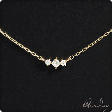 【LINE友達登録で1000円OFFクーポン】ゴールドネックレス (RERALUy)ネックレス レディース 女性 アクセサリー K10 10金 ゴールド・スリー ダイヤモンド 0.06ct イエローゴールド シンプル 華奢 ネックレス rpd9335 プレゼント ギフト gold necklace