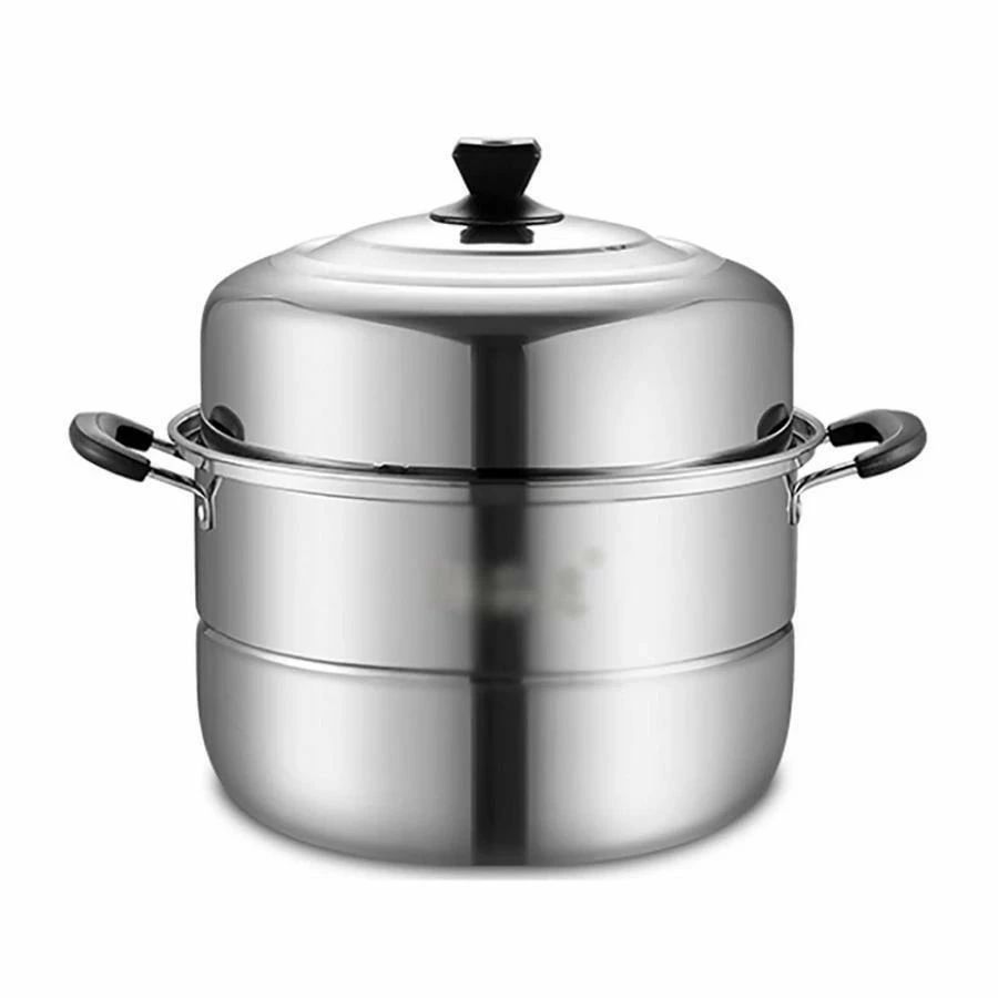 蒸し器、牢固たるな403ステンレス鋼鋼層蒸し器/吸いものポットを厚く28/30/32/34/36/38 / 40糎食料雑貨類評価の大型蒸し器電磁膳立て器屁っ放り暖房器