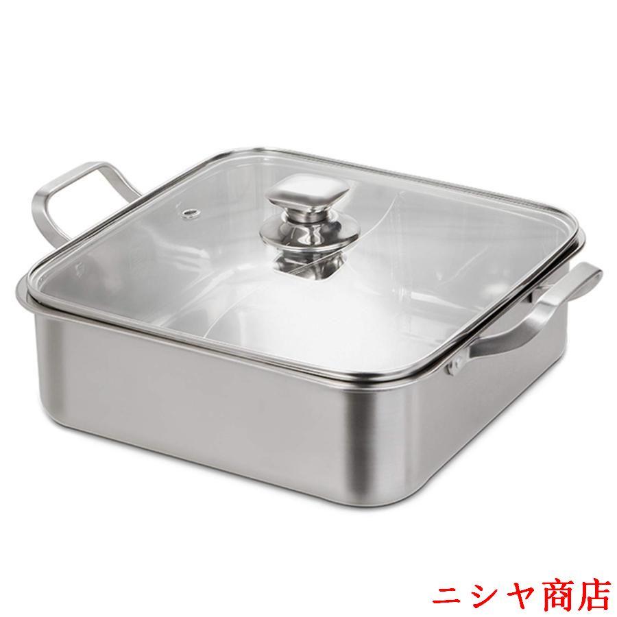 両手なべ 間仕切り付き添い人 二食鍋 ステンレス鋼鋼 膳立て手道具 中華火鍋 しゃぶしゃぶ鍋 S形鴛鴦鍋 同時に膳立て能力のある IH相応う 熱伝わらす性 春夏秋冬使える