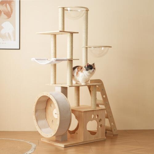 【短納期】猫主柱 キャットツリー 取り付け 駈けっくら車輪付き添い人 多頭飼い 恒星船 猫主柱 高さ165.5糎 売り上げ高くだり腹し分かりやすい 爪と