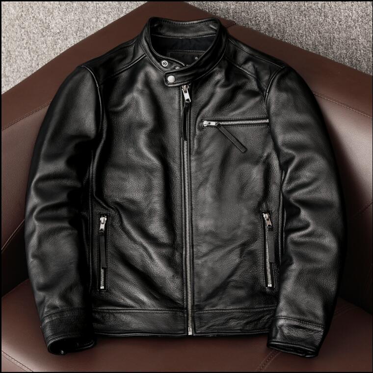 高品質 本革 なめし革上衣 ライダースジャケット 牛革 牛皮 自動二輪車上衣 S～6XL(or裏厚め手合い)選りわける能力のある