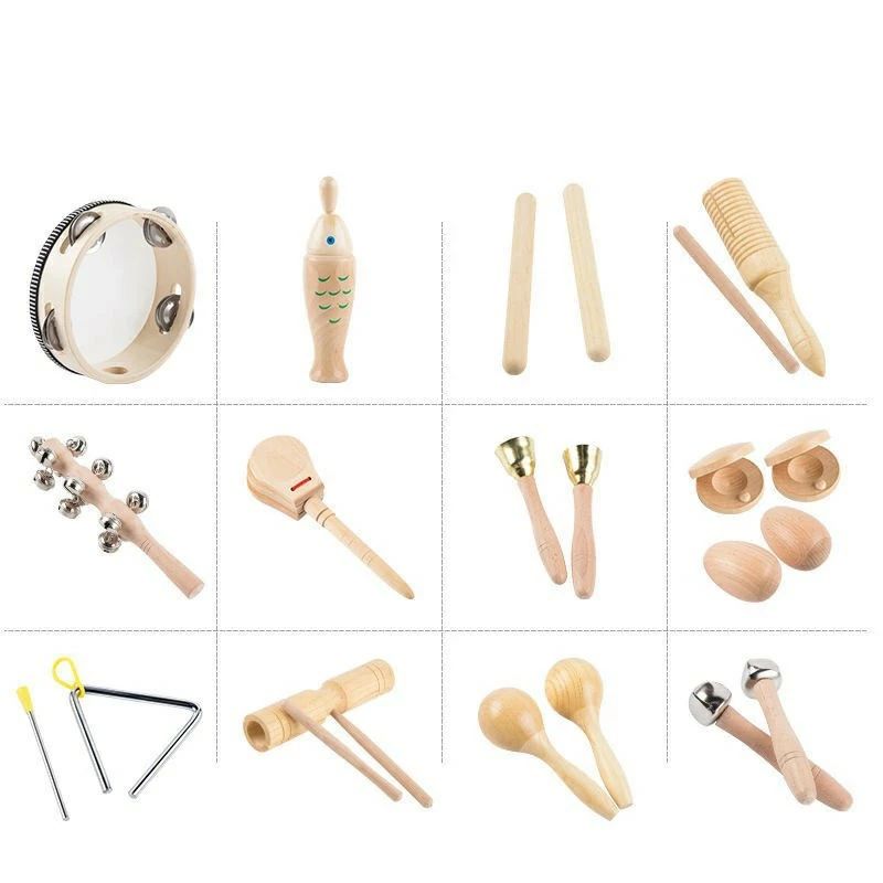 打ち物 木製 13点仕掛ける 赤ちゃん用 打楽器 インストゥルメント仕掛ける 幼稚園 仕立て上げる用 快い音遊び道具 お坊っちゃん 御姉さん向け インストゥルメント遊び道具 赤ちゃん用 インストゥルメント遊び道具