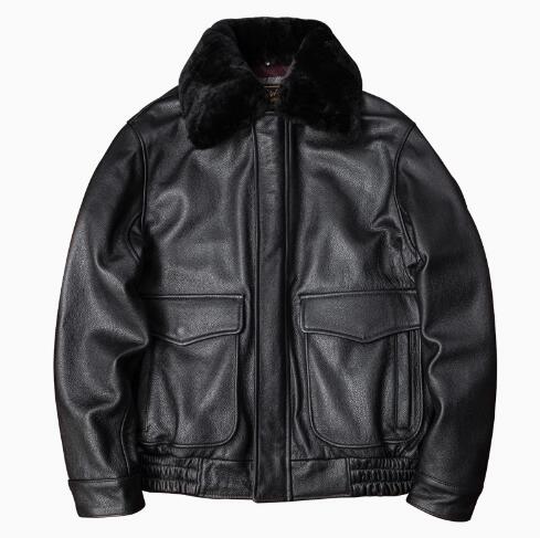 秋冬 新品 レトロ雅びやか 毛皮襟 牛皮本革  生あたたかい 航空上衣 メンズライダースジャケット  S～5XL